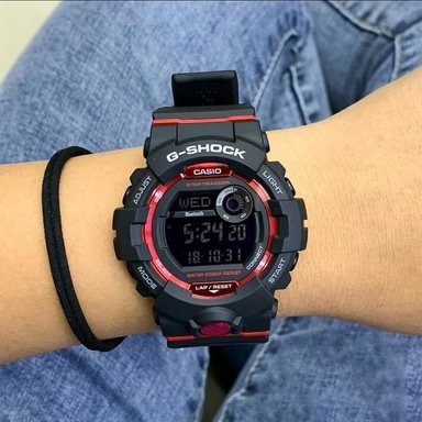 RELOJ CASIO G-SHOCK HOMBRE DIGITAL GBD800-1 GBD-800-1 BLUETOOTH CRONOMETRO ALARMA ACUÁTICO LUZ LED ROJO NEGRO - 2