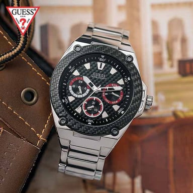 RELOJ GUESS HOMBRE ANÁLOGO W1305G1 LEGACY U1305G1 MULTIFUNCIONAL PLATEADO NEGRO ACERO INOXIDABLE - 2
