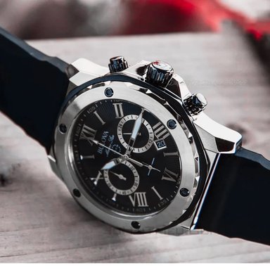 RELOJ BULOVA HOMBRE ANÁLOGO 98B127 MARINE STAR CRONOMETRO FECHA CORREA NEGRO PLATEADO ACERO INOXIDABLE SILICONA - 4