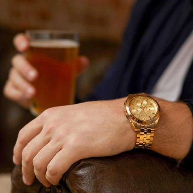RELOJ BULOVA HOMBRE ANÁLOGO 97A125 CURV MECANISMO ULTRA ALTA FRECUENCIA ZAFIRO CRONOMETRO DORADO ACERO INOXIDABLE - 2