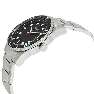 RELOJ BULOVA HOMBRE ANÁLOGO 98A195 FECHA PLATEADO NEGRO ACERO INOXIDABLE - 2