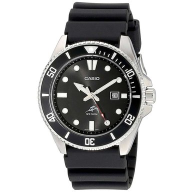 RELOJ CASIO HOMBRE ANÁLOGO MDV-106-1AV DURO MARLIN FECHA ACUÁTICO CORREA DIAL NEGRO ACERO INOXIDABLE RESINA - 1