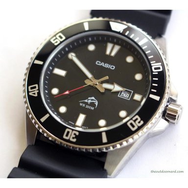 RELOJ CASIO HOMBRE ANÁLOGO MDV-106-1AV DURO MARLIN FECHA ACUÁTICO CORREA DIAL NEGRO ACERO INOXIDABLE RESINA - 2
