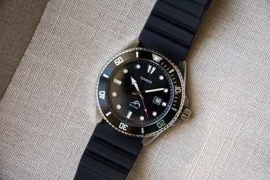 RELOJ CASIO HOMBRE ANÁLOGO MDV-106-1AV DURO MARLIN FECHA ACUÁTICO CORREA DIAL NEGRO ACERO INOXIDABLE RESINA - 3