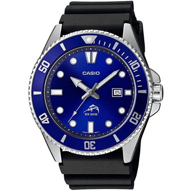 RELOJ CASIO HOMBRE ANÁLOGO MDV-106B-2AV DURO MARLIN FECHA ACUÁTICO CORREA DIAL AZUL ACERO INOXIDABLE RESINA - 1