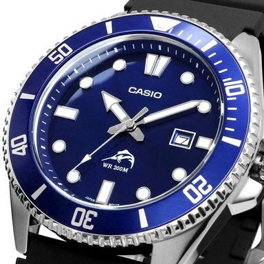 RELOJ CASIO HOMBRE ANÁLOGO MDV-106B-2AV DURO MARLIN FECHA ACUÁTICO CORREA DIAL AZUL ACERO INOXIDABLE RESINA - 2