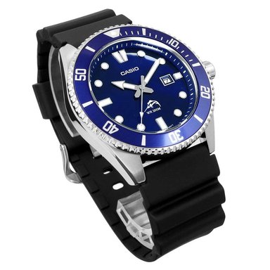 RELOJ CASIO HOMBRE ANÁLOGO MDV-106B-2AV DURO MARLIN FECHA ACUÁTICO CORREA DIAL AZUL ACERO INOXIDABLE RESINA - 3