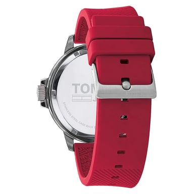 RELOJ TOMMY HILFIGER HOMBRE ANÁLOGO 1791826 JEANS CORREA ROJO SILICONA - 3