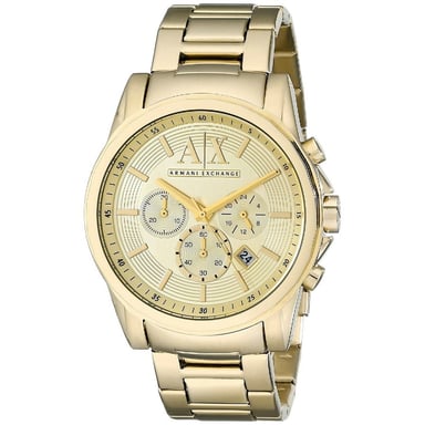 RELOJ ARMANI EXCHANGE HOMBRE ANÁLOGO AX2099 OUTERBANKS FECHA CRONOMETRO DORADO ACERO INOXIDABLE - 2
