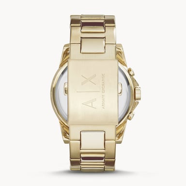 RELOJ ARMANI EXCHANGE HOMBRE ANÁLOGO AX2099 OUTERBANKS FECHA CRONOMETRO DORADO ACERO INOXIDABLE - 6