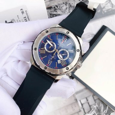 RELOJ BULOVA HOMBRE ANÁLOGO 98B258 MARINE STAR FECHA CRONOMETRO CORREA NEGRO DIAL AZUL SILICONA - 3
