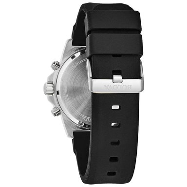 RELOJ BULOVA HOMBRE ANÁLOGO 98B258 MARINE STAR FECHA CRONOMETRO CORREA NEGRO DIAL AZUL SILICONA - 6