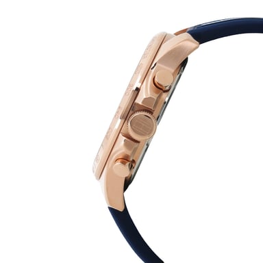 RELOJ TOMMY HILFIGER DECKER 1791474 MULTIFUNCIONAL ACERO INOXIDABLE ORO ROSADO CORREA SILICONA AZUL - 5