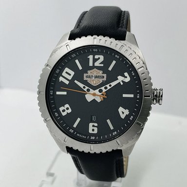 RELOJ BULOVA HARLEY DAVIDSON 76B181 EDICION LIMITADA ACERO INOXIDABLE CORREA DE CUERO NEGRO - 3