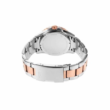 RELOJ FOSSIL FB-01 FS5743 HOMBRE FECHA ACERO INOXIDABLE PLATEADO ORO ROSADO DIAL VERDE - 6