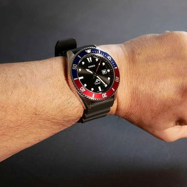 RELOJ HOMBRE ANÁLOGO CASIO DURO MARLIN MDV-106B-1A2V FECHA ACUÁTICO CORREA DE RESINA Y DIAL NEGRO - 4