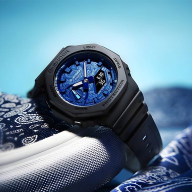 RELOJ CASIO G-SHOCK CARBON CORE GA2100BP-1A PARA HOMBRE DIGITAL ANALÓGICO LUZ LED RESINA NEGRO DIAL AZUL - 2