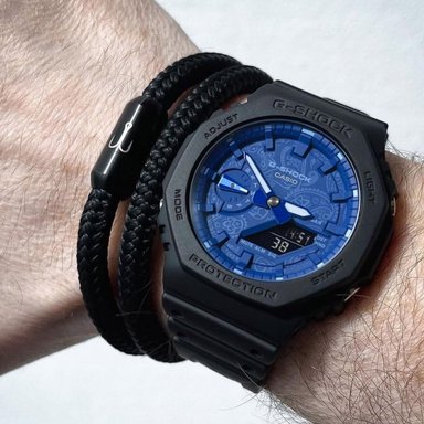 RELOJ CASIO G-SHOCK CARBON CORE GA2100BP-1A PARA HOMBRE DIGITAL ANALÓGICO LUZ LED RESINA NEGRO DIAL AZUL - 5