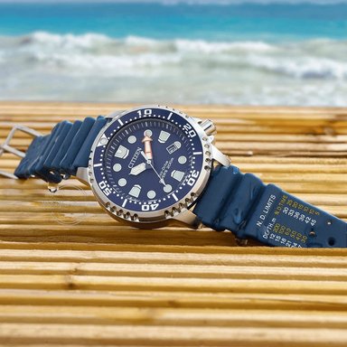 RELOJ HOMBRE ANÁLOGO CITIZEN PROMASTER ECO DRIVE BN0151-09L SOLAR FECHA ACERO INOXIDABLE CORREA DE RESINA AZUL - 2