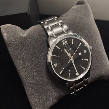 RELOJ BULOVA 96D141 HOMBRE ANÁLOGO FECHA ACERO INOXIDABLE DIAL NEGRO - 6