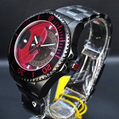 RELOJ INVICTA MARVEL DEADPOOL 27153 AUTOMÁTICO EDICION LIMITADA FECHA ACERO INOXIDABLE NEGRO ROJO - 5