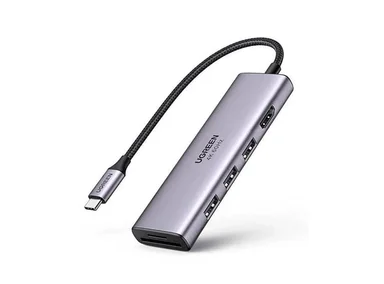 ADAPTADOR UGREEN USB-C CM511 (20956A) 6EN1 HUB 3X USB 3.0 / 1X HDMI / 1X SD / 1X TARJETA TF - NEGRO - 3