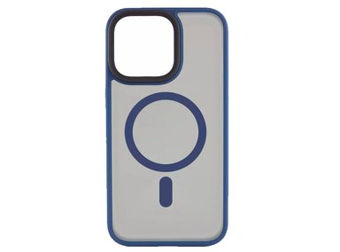 CASE MAGSAFE MATE PARA IPHONE 15 PRO AZUL + MICA DE VIDRIO 11D COMPLETO - 2