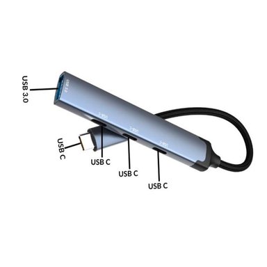 ADAPTADOR HUB LDNIO DS-74C TIPO C MULTIFUNCIÓN 4EN1 5GBPS - 2