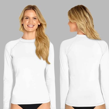 POLO NATACIÓN LICRA UNISEX BLANCO PROTECCION UV - 2