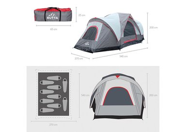 CARPA 10 PERSONAS CAMPING OUTDOOR GRIS - 5