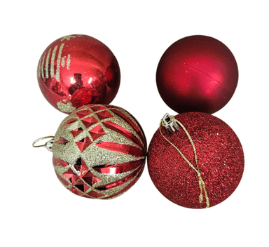 PACK 24 BAMBALINAS ESFERAS NAVIDEÑAS DECORACION NAVIDAD ROJO - 2