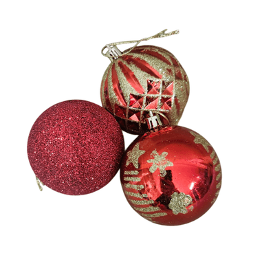 PACK 24 BAMBALINAS ESFERAS NAVIDEÑAS DECORACION NAVIDAD ROJO - 7