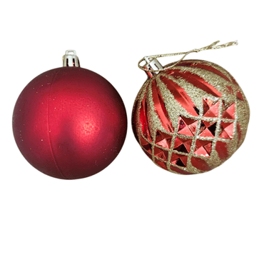 PACK 24 BAMBALINAS ESFERAS NAVIDEÑAS DECORACION NAVIDAD ROJO - 9