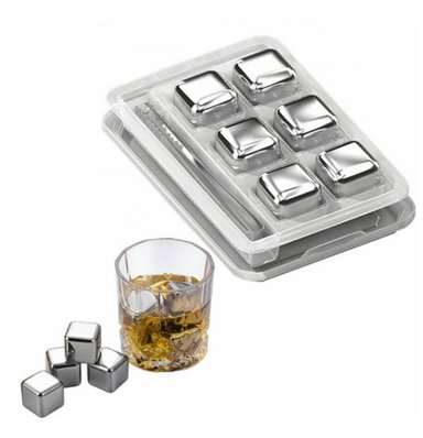 SET X 4 CUBOS DE HIELO DE ACERO INOXIDABLE - 5