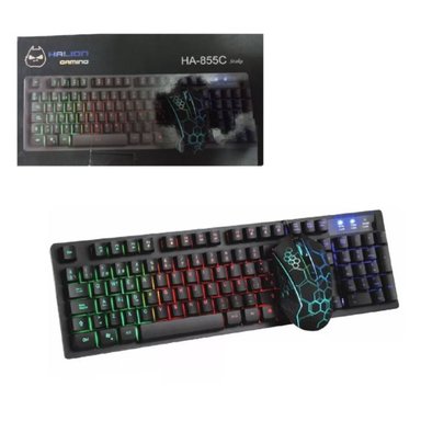 COMBO HALION HA-855C GAMING TECLADO + MOUSE LED 3 COLORES - 1