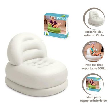 SOFÁ SILLA INFLABLE 68592NP 84X99X76 MODERNO BLANCO - 1