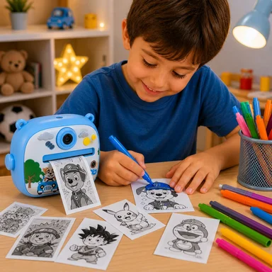 CÁMARA DIGITAL INFANTIL CON IMPRESIÓN TÉRMICA INSTANTÁNEA + 5 ROLLOS DE PAPEL - 2