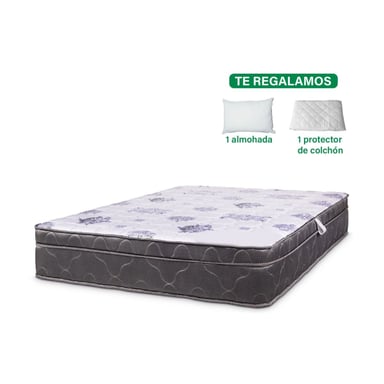 COLCHON SEMI ORTOPEDICO 1.5 PLZ (160 RS) + ALMOHADA + PROTECT - 1