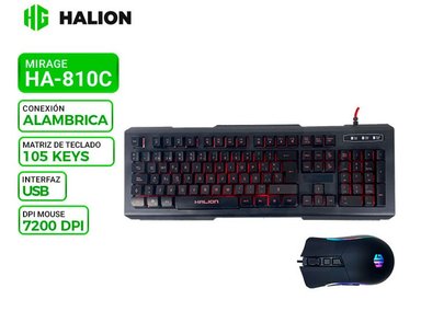 KIT TECLADO Y MOUSE GAMER MIRAGE HA-810C RETROILUMINADO - 1