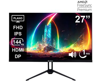 MONITOR PLANO TEROS TE-2714S, 27' FHD IPS, 144HZ, 1MS, HDMI,DP, AUDIO OUT, PARLANTES - 1