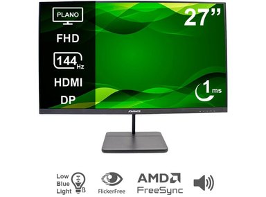 MONITOR PLANO ADVANCE ADV-2755S 27' FHD IPS 144HZ 1MS HDMI DP AUDIO OUT NEGRO - 1
