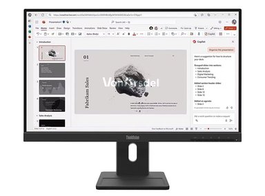 MONITOR LENOVO THINKVISION E22-40, 21.5' 1920X1080 WLED IPS, HDMI/DP/VGA COLOR RAVEN BLACK - 1