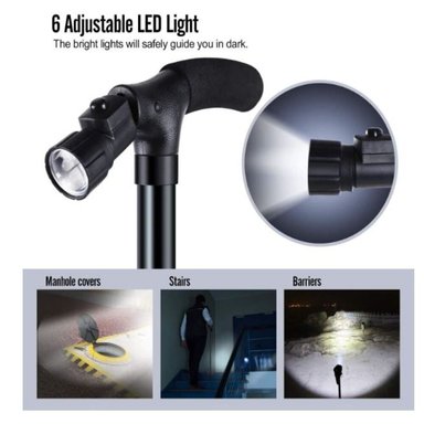 BASTON PLEGABLE PARA CAMINAR CON LUZ LED - 3