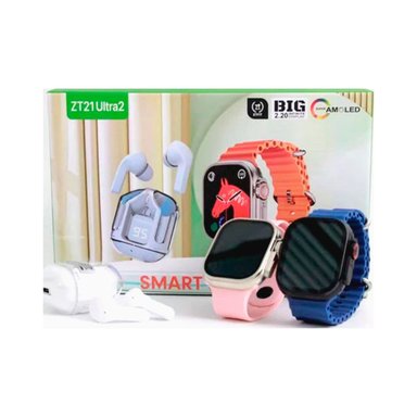 SMARTWATCH ZT21 NEGRO 4 CORREAS Y AUDÍFONOS BLUETOOTH - 4