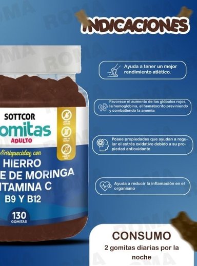 PACK 2 GOMITAS OMEGA 3 NIÑOS + HIERRO ADULTOS 260 UND - 3
