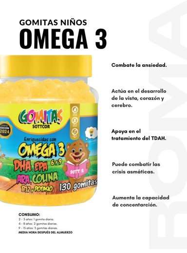PACK 2 GOMITAS OMEGA 3 NIÑOS + GOFOS PARA NIÑOS 260 UND - 2