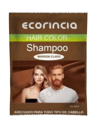 SHAMPOO TINTA EN SACHET 30ML ECORINCIA – MARRÓN CLARO - 1