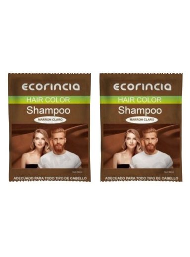 PACK 2 SHAMPOO TINTA EN SACHET 60ML ECORINCIA – MARRÓN CLARO - 1