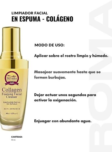 PACK 2 LIMPIADOR FACIAL EN ESPUMA CON COLÁGENO 50ML NEVADA - 4