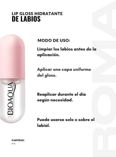 PACK 2 LIP GLOSS HIDRATANTE DE LABIOS 4ML BIOAQUA - 3